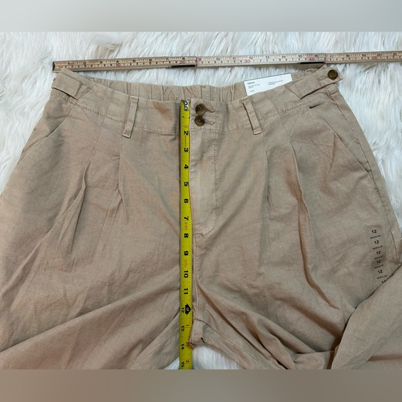 AMERICAN EAGLE HIGH RISE WIDE LEG STRETCH TROUSERS BEIGE WOMEN’S SIZE 12 - Picture 8 of 16